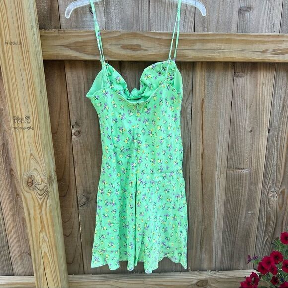 Zara Floral Green Spaghetti Strap Dress, medium - Picture 4 of 6